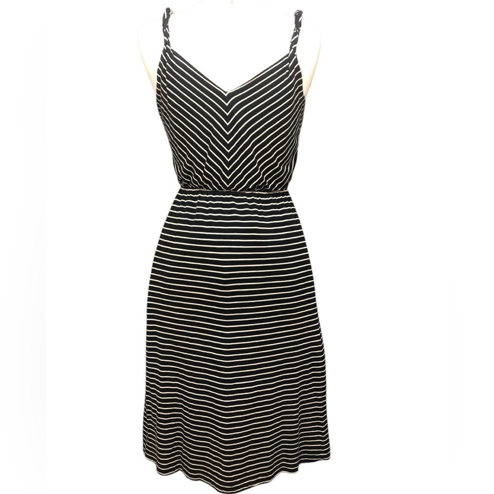 Ann Taylor LOFT Womens Striped Elastic High Waist Lined Sundress - Picture 5 of 8